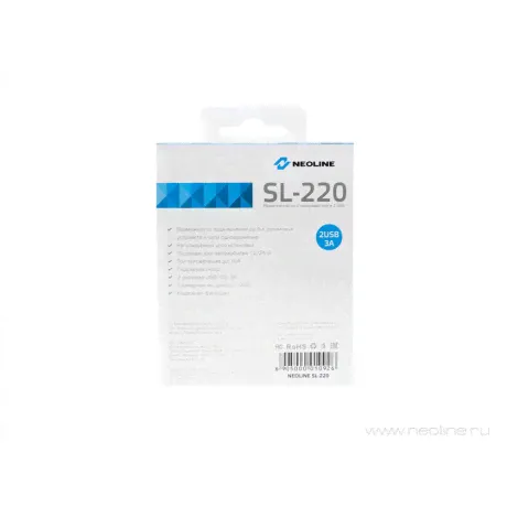 Разветвитель роз.прикуривателя Neoline SL-220 2xSoc 2xUSB черный